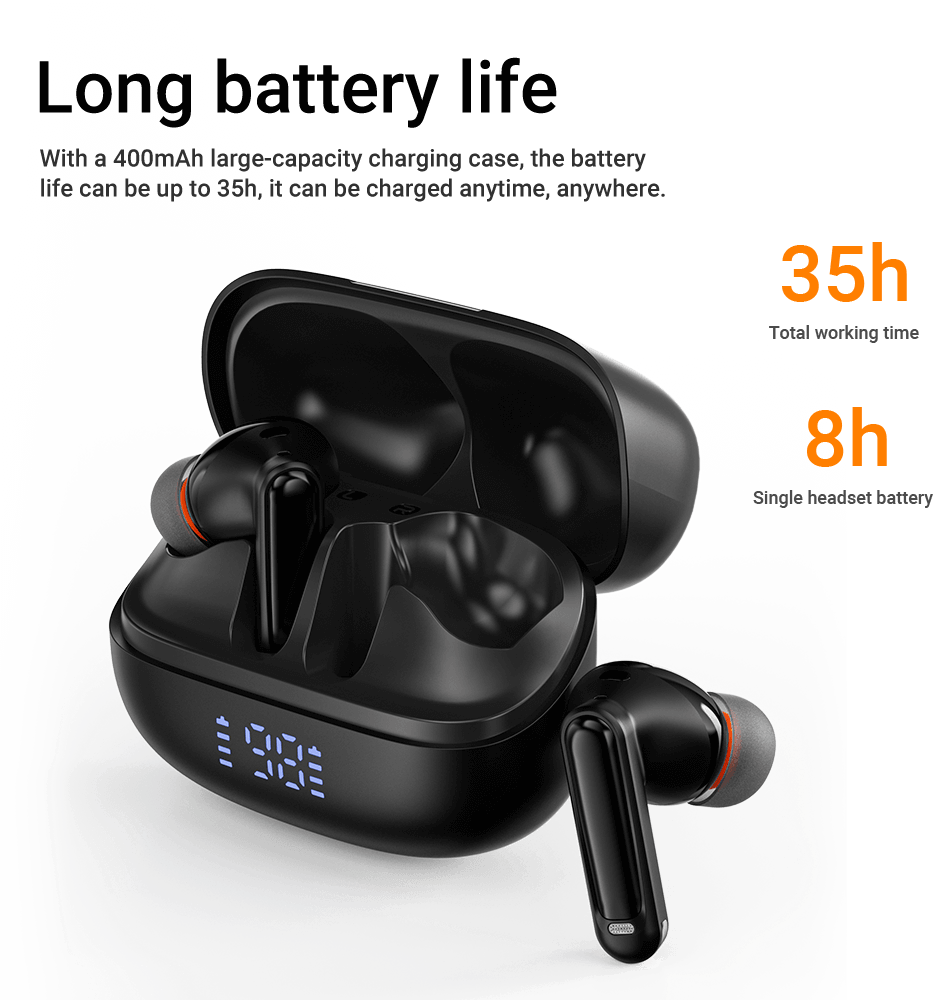 Acefast Active Noise Cancelling 35dB LED Display Wireless Earbuds 35H Playtime