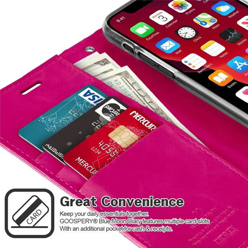 iPhone 14 Plus Mecrcury Goospery Blue Moon Diary Flip Wallet Case