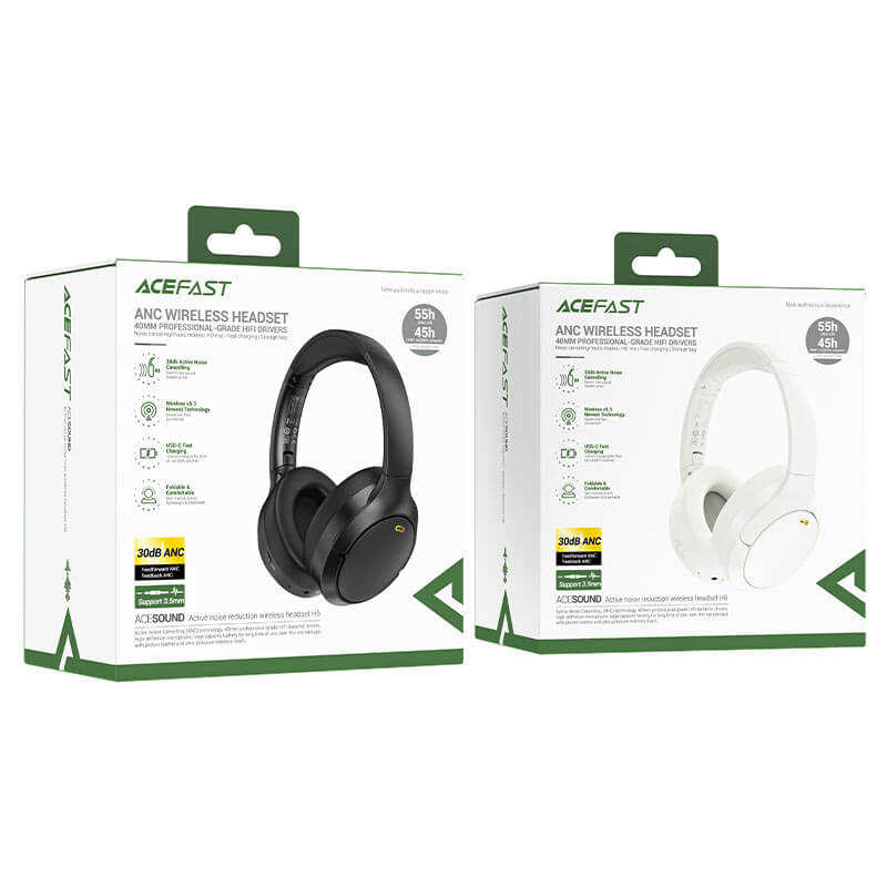 Acefast Comfort ANC Noise Wireless Headset IPX4 Water 55H H6