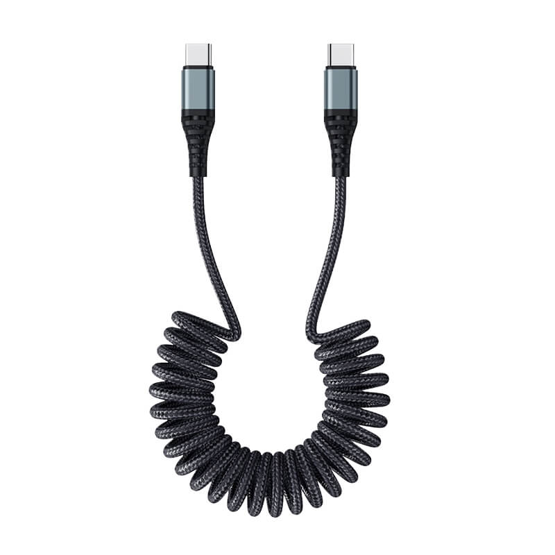 Rock Type-C to Type-C Spring Design Braided Fast Charging Cable 150cm PD 60W