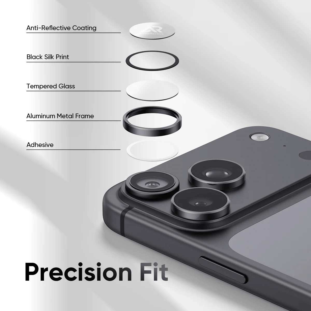9H Multicolor Tempered Glass Compatible with iPhone 18 Pro Individual Camera Lens Cover Protector