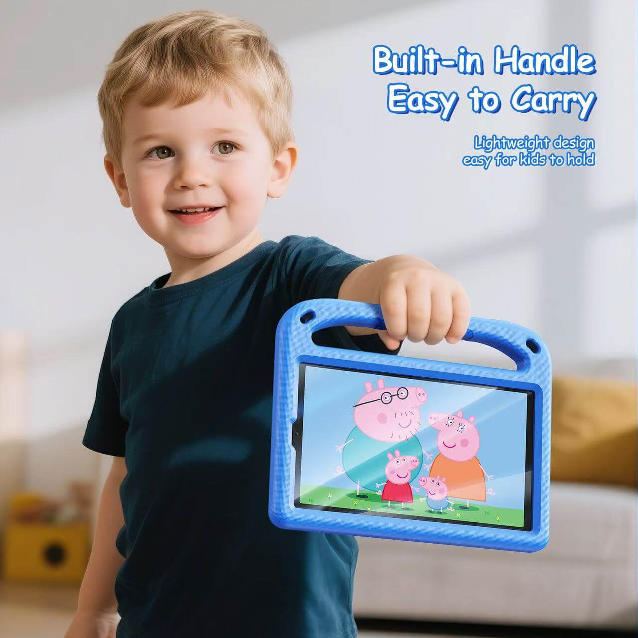 iPad 7th 10.2 2019 Puff Series Foldable Cheese Stand EVA Case with Handle
