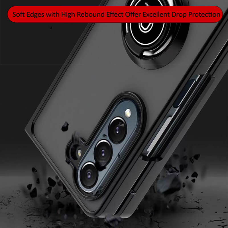 Samsung Galaxy Z Fold 7 2025 360° Rotating Ring Stand TPU PC Case