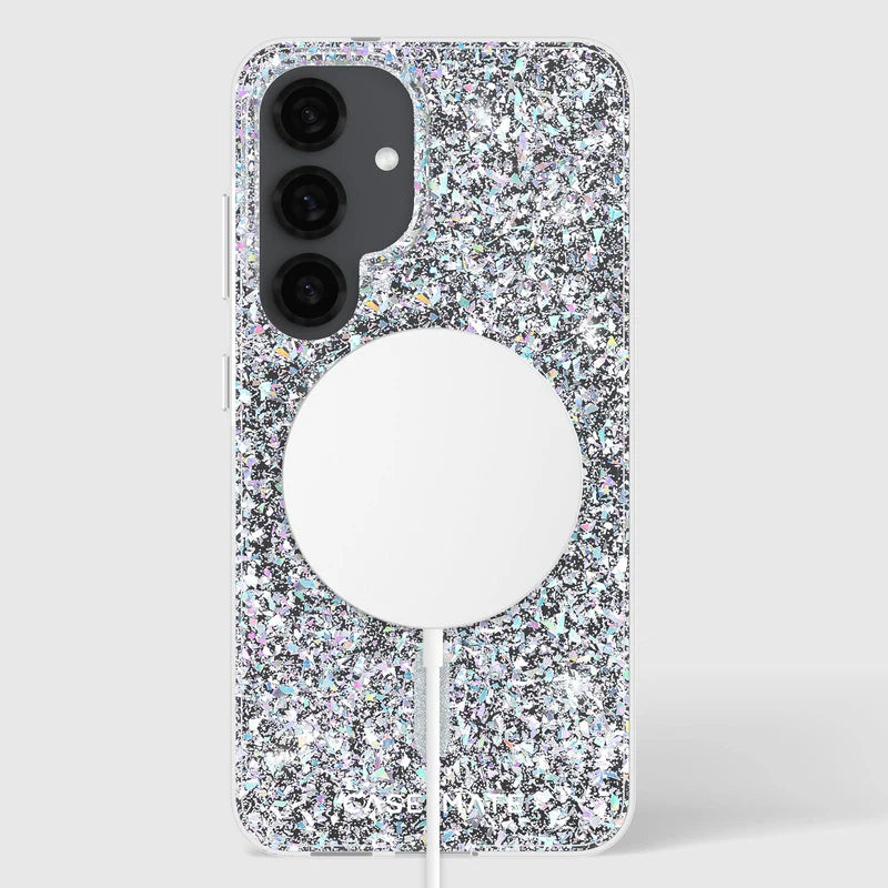 Case-Mate Samsung Galaxy S25 Twinkle Disco Case with Magnet Silver/Clear