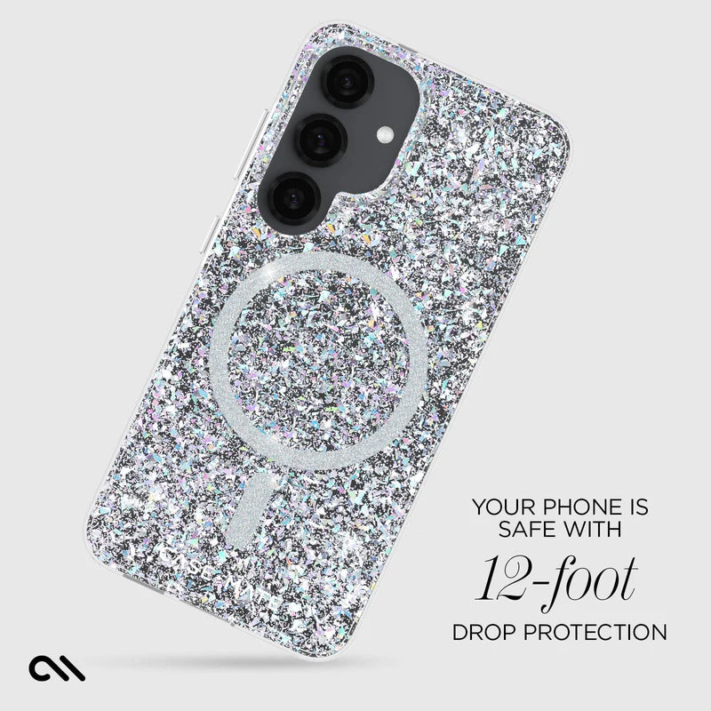 Case-Mate Samsung Galaxy S25 Twinkle Disco Case with Magnet Silver/Clear