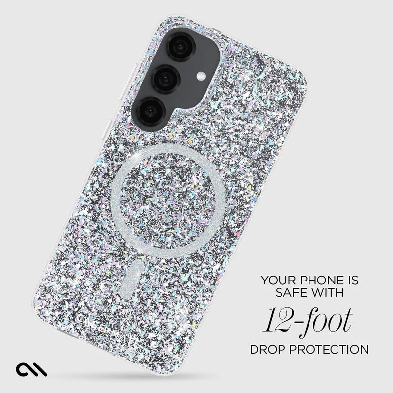 Case-Mate Samsung Galaxy S25 Plus Twinkle Disco Case with Magnet Silver/Clear