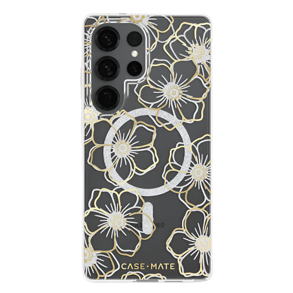 Case-Mate Samsung Galaxy S25 Ultra Floral Gems Case with Magnet Clear/Gold