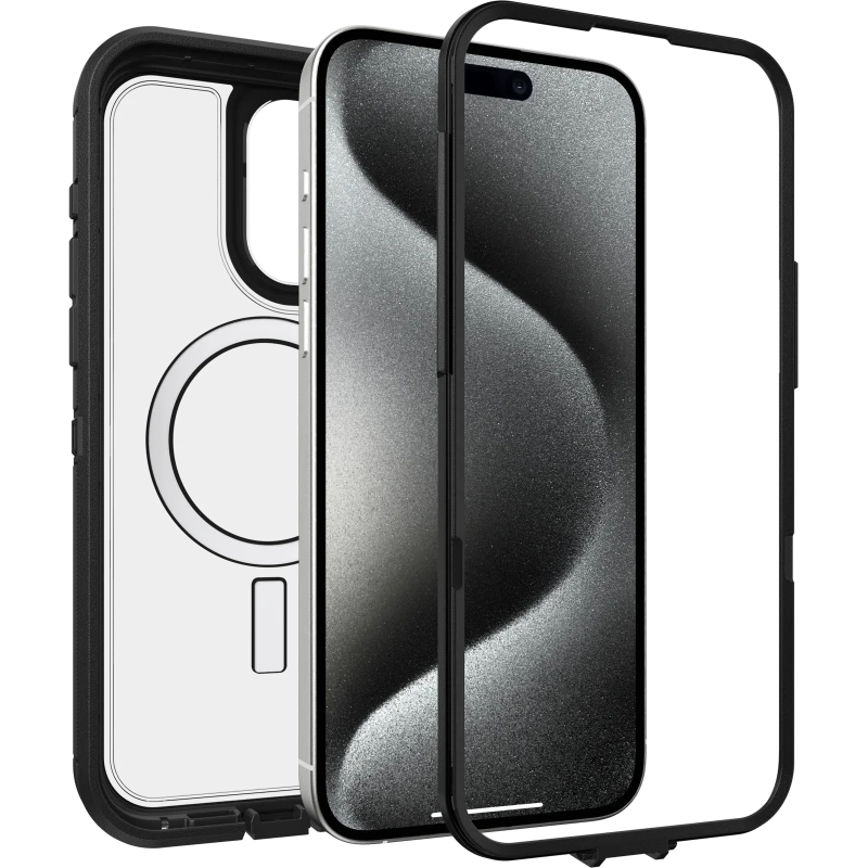 OtterBox iPhone 15 Pro Max Defender Series XT MagSafe Case Clear/Black