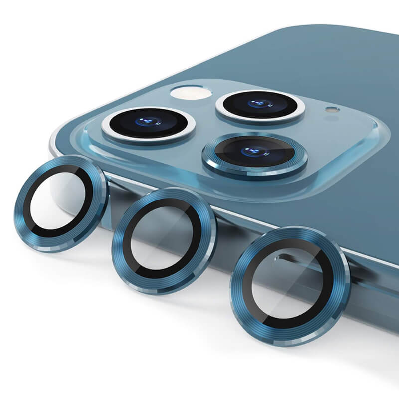 iPhone 11 9H Multicolor Tempered Glass Individual Camera Lens Cover Protector Pacific Blue
