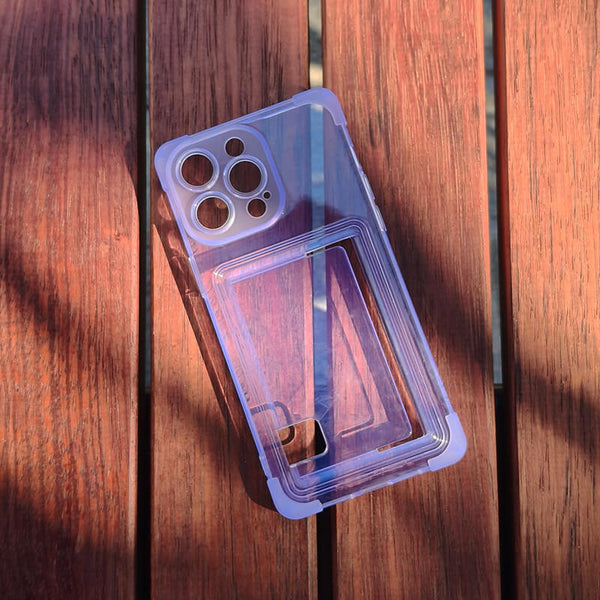iPhone 15 Plus Anti Drop Phone Case with Card Pocket Purple