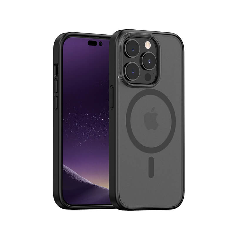 iPhone 15 Plus Moying Series Micro Frosted Magsafe Phone Case Black