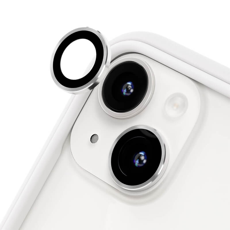 iPhone 12 9H Multicolor Tempered Glass Individual Camera Lens Cover Protector White