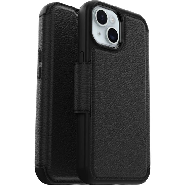 OtterBox iPhone 15 Strada Series Folio MagSafe Case Shadow Black