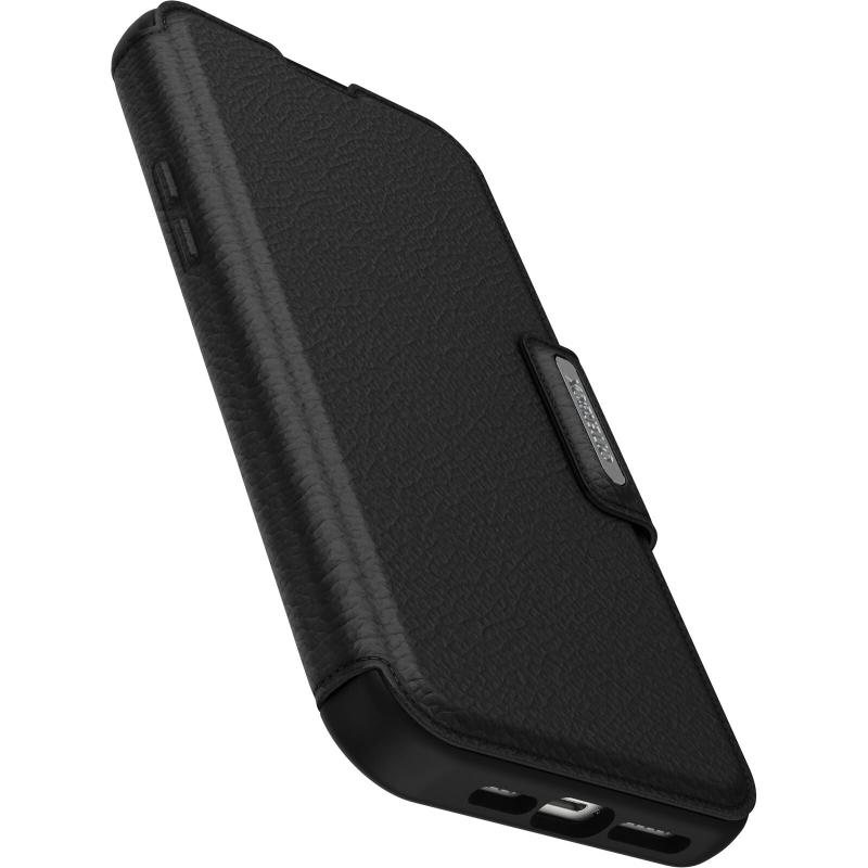 OtterBox iPhone 15 Pro Max Strada Series Folio MagSafe Case Shadow Black