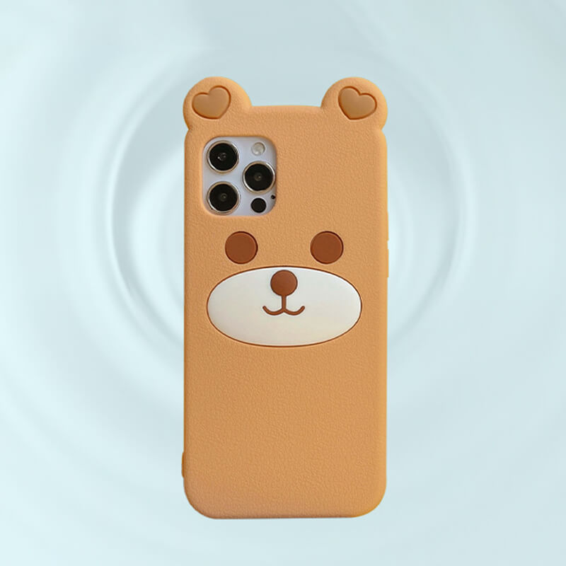 iPhone 12/12Pro Q Uncle Brown Bear Silicone Phone Case