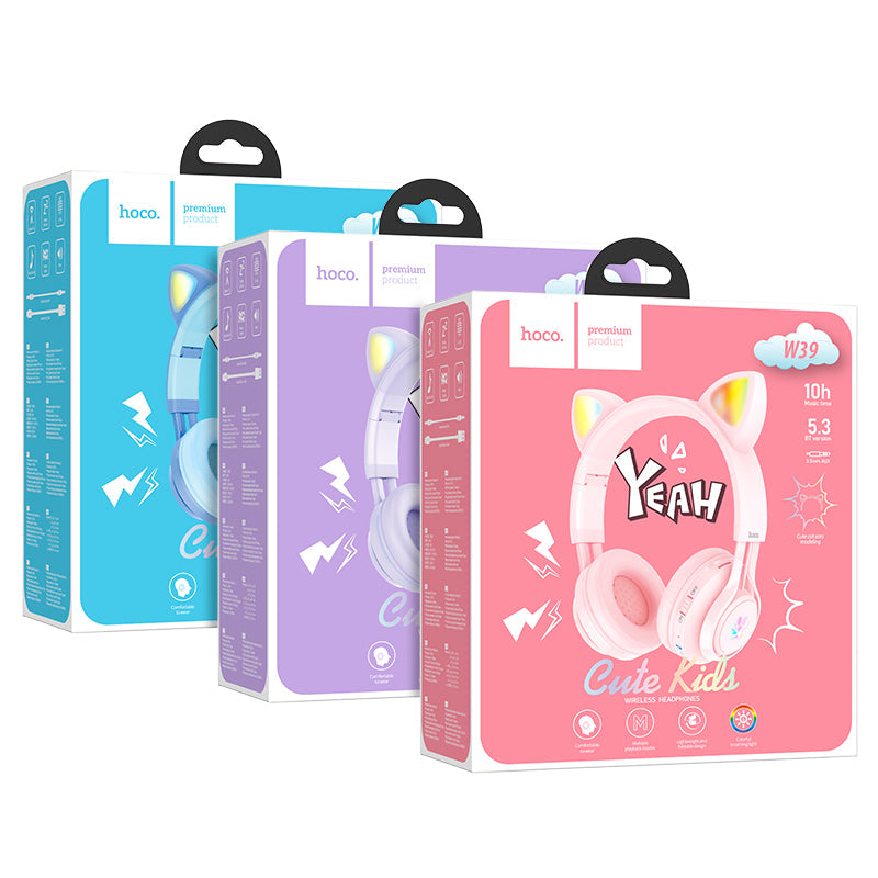 hoco. Cat Ear Kids 5.3 Bluetooth Headphones W39