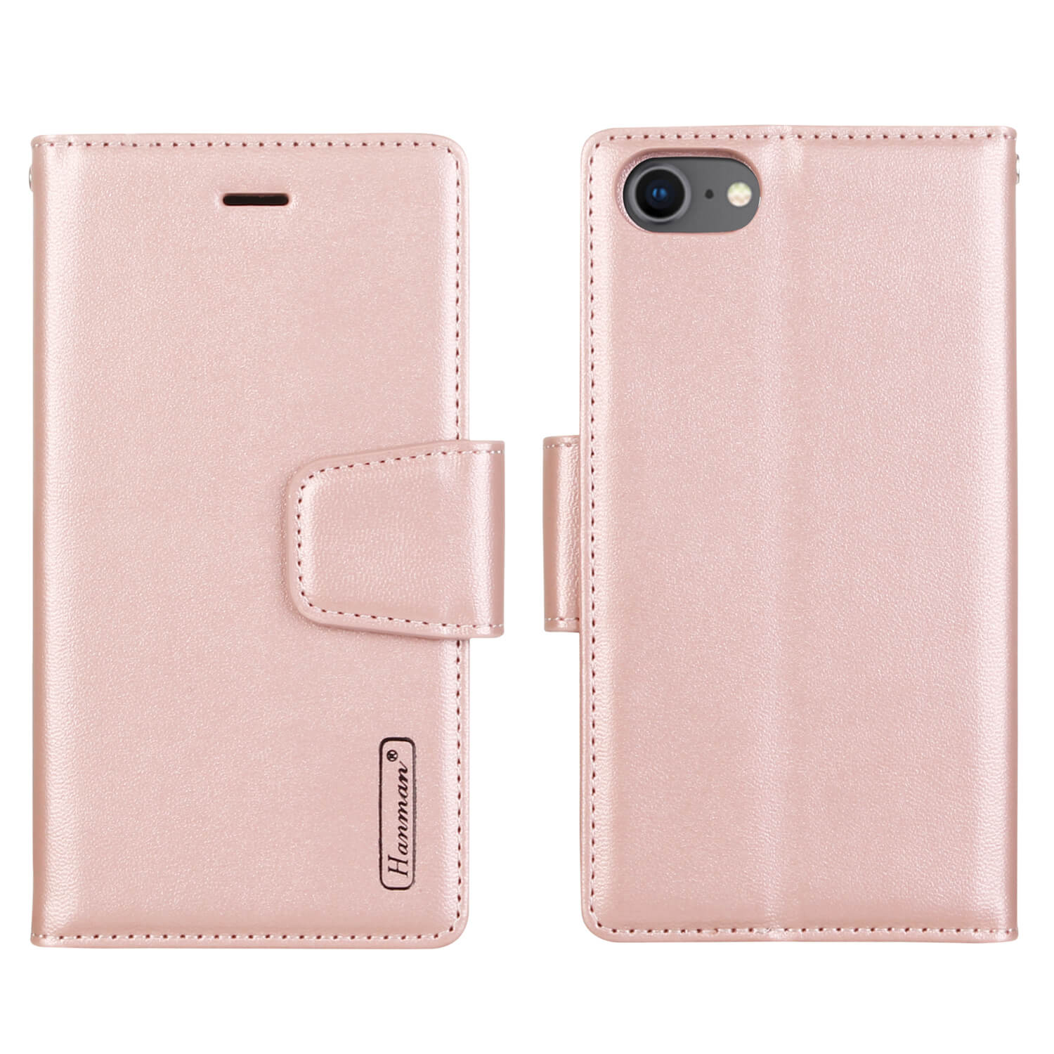 iPhone XR Luxury Hanman Leather 2-in-1 Wallet Flip Cover Case With Magnet Back Case