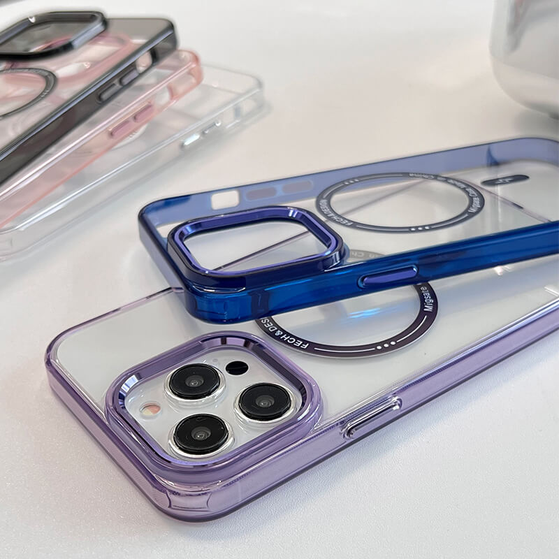 iPhone 11 AllureEyes Colorful Frame Transparent Phone Case with Magsafe