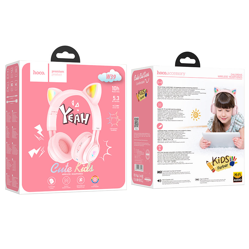 hoco. Cat Ear Kids 5.3 Bluetooth Headphones W39
