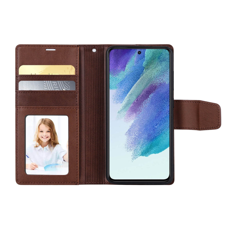 Samsung Galaxy S21 Luxury Hanman Leather 2 in 1 Wallet Flip Case With Magnet Back