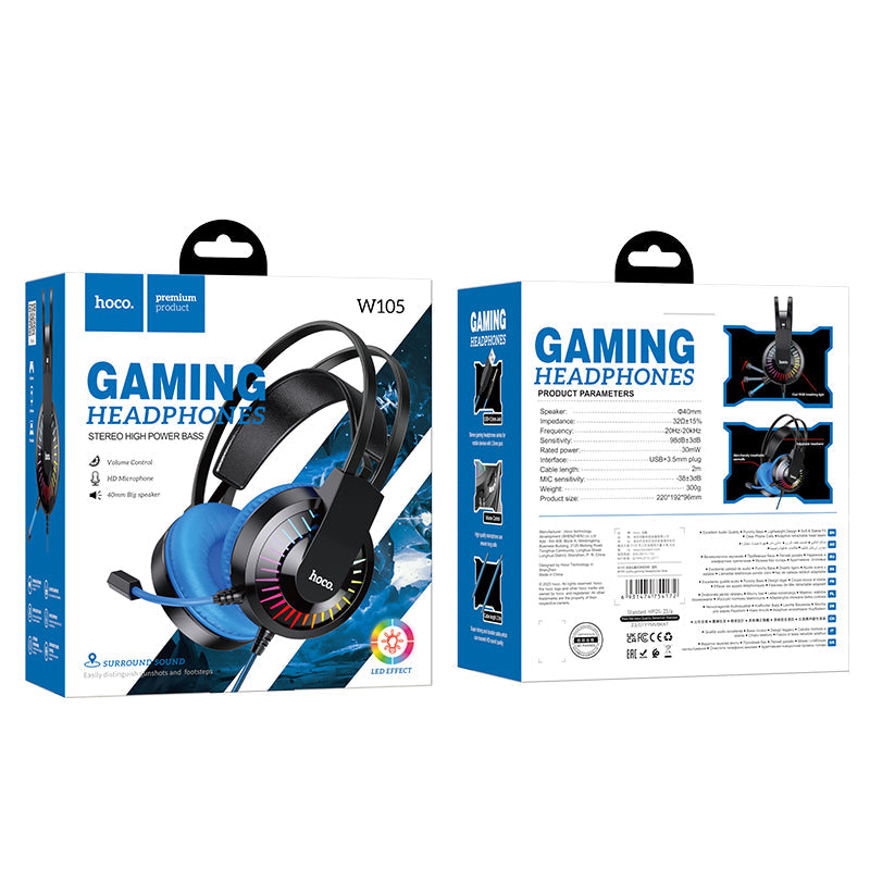 hoco. Joyful Gaming Headset with Mic and LED Light W105