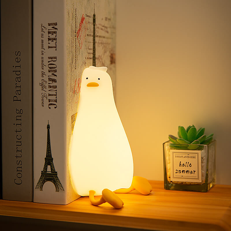 Mobie Lie in Peach Lying Flat Duck Silicone Touch Light Lamp