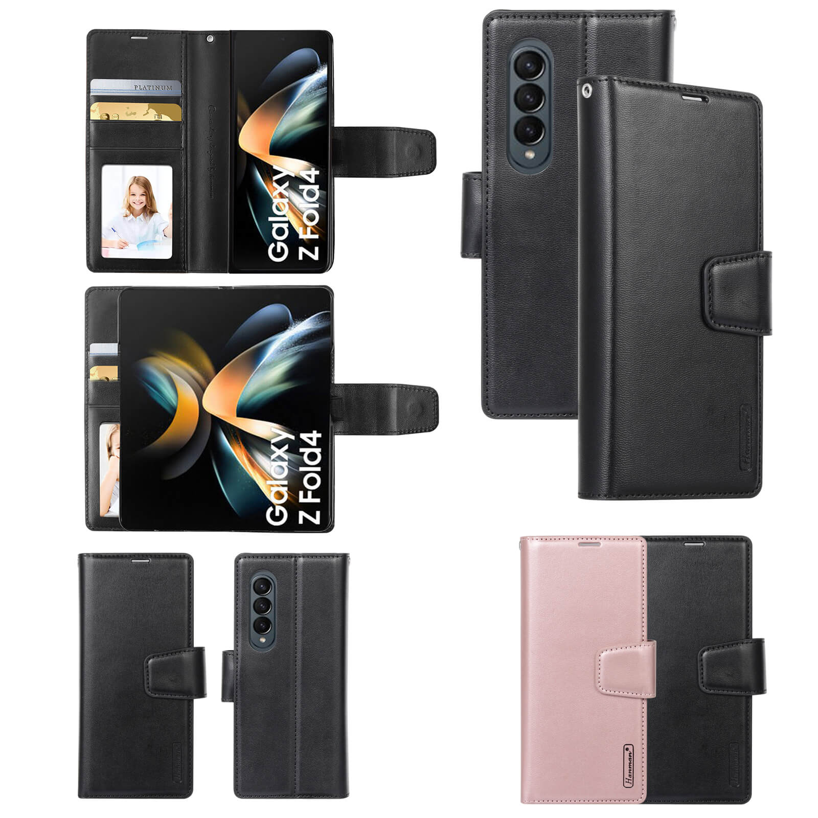 Samsung Galaxy Z Fold 5 Hanman Leather Wallet Phone Case