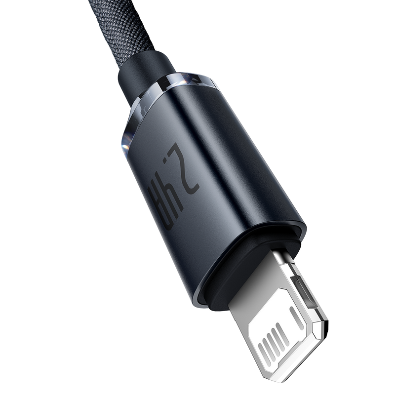 Baseus Crystal Shine Series Fast Charging Data Cable USB to iP 2.4A 1.2m Black