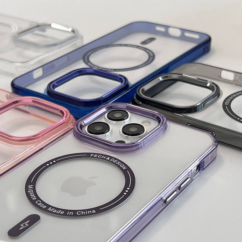 iPhone 13 Pro AllureEyes Colorful Frame Transparent Phone Case with Magsafe