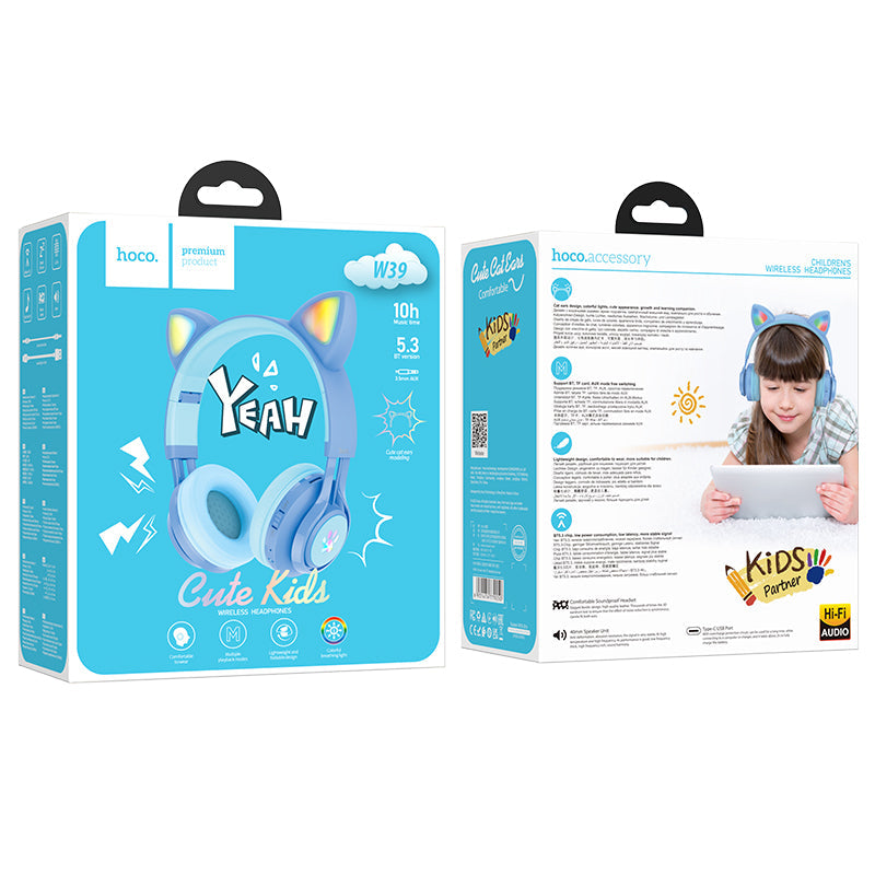 hoco. Cat Ear Kids 5.3 Bluetooth Headphones W39