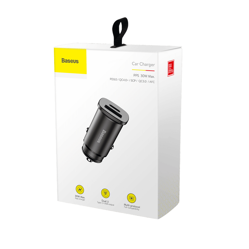 Baseus Square Metal A+C 30W PPS Car Charger AS01