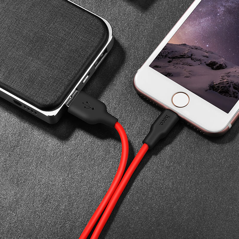 hoco. Silicone USB-A to Lightning Charging Data Cable 2m X21 Plus