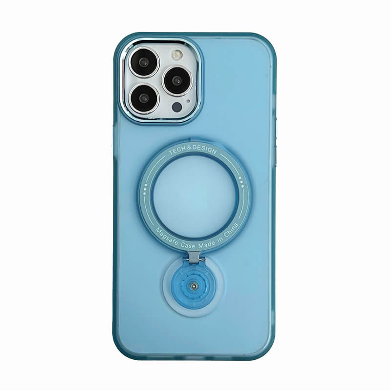 iPhone 13 Pro Ring Holder Series Frosted Translucent Phone Case with 360 Magsafe