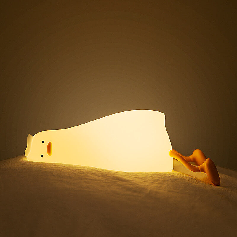 Mobie Lie in Peach Lying Flat Duck Silicone Touch Light Lamp