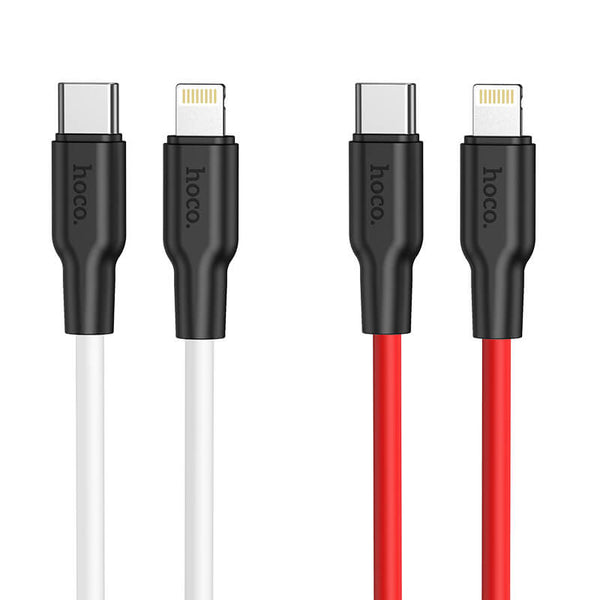 hoco. Silicone PD 20W Type-C to Lightning Charging Data Cable X21 Plus