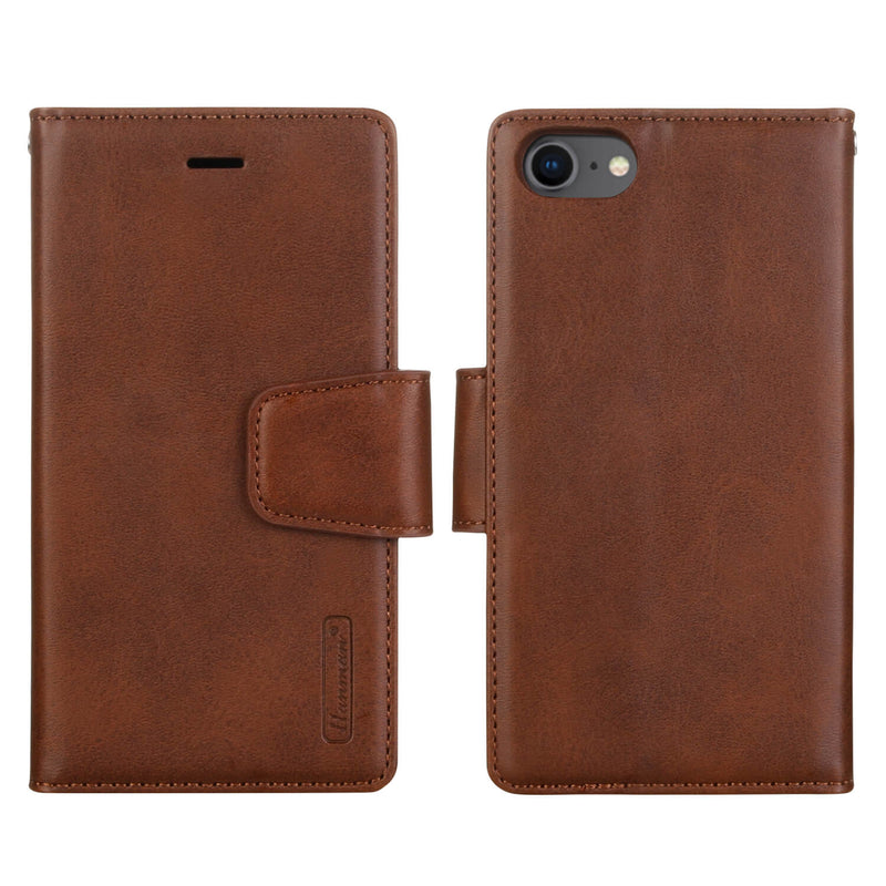 iPhone 6p/7p/8p Luxury Hanman Leather 2-in-1 Wallet Flip Case With Magnet Back