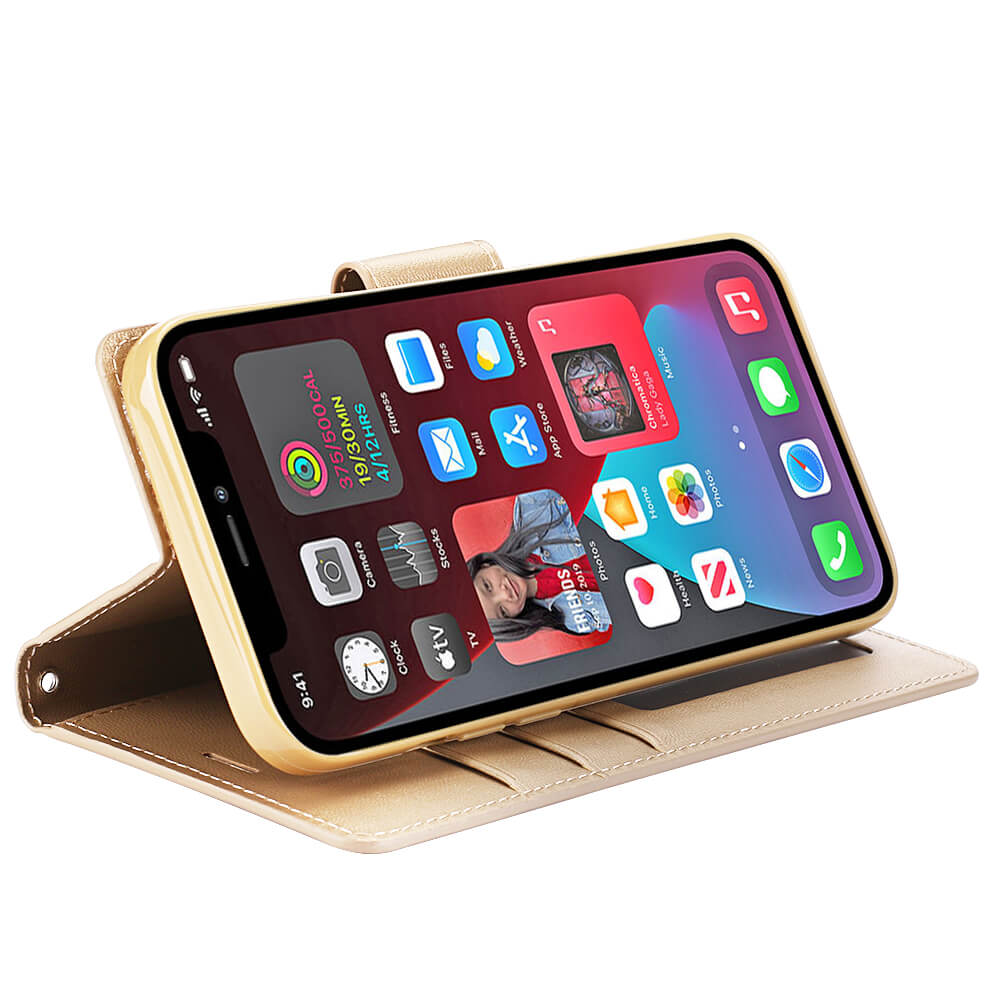 iPhone 12/12 Pro Luxury Hanman Leather Wallet Flip Case