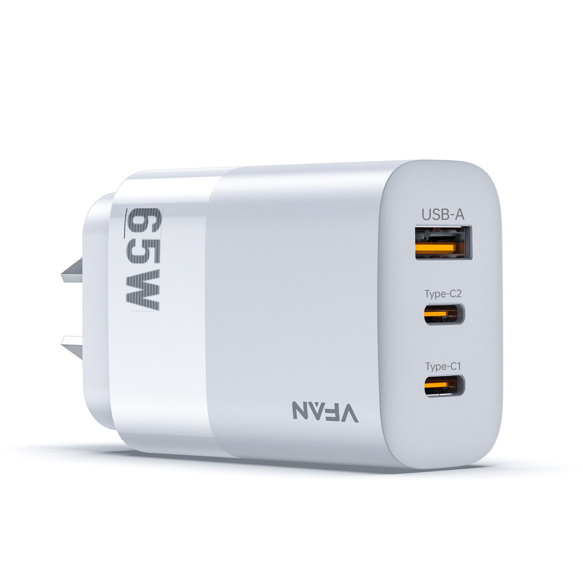 Mobie USB A&C PD 65W 3 in 1 GaN Ultra Fast Charger Plug MacBook Available AU7 White