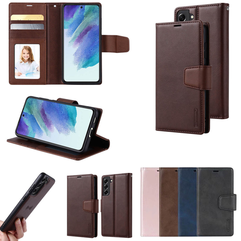 Samsung Galaxy S21 Luxury Hanman Leather 2 in 1 Wallet Flip Case With Magnet Back