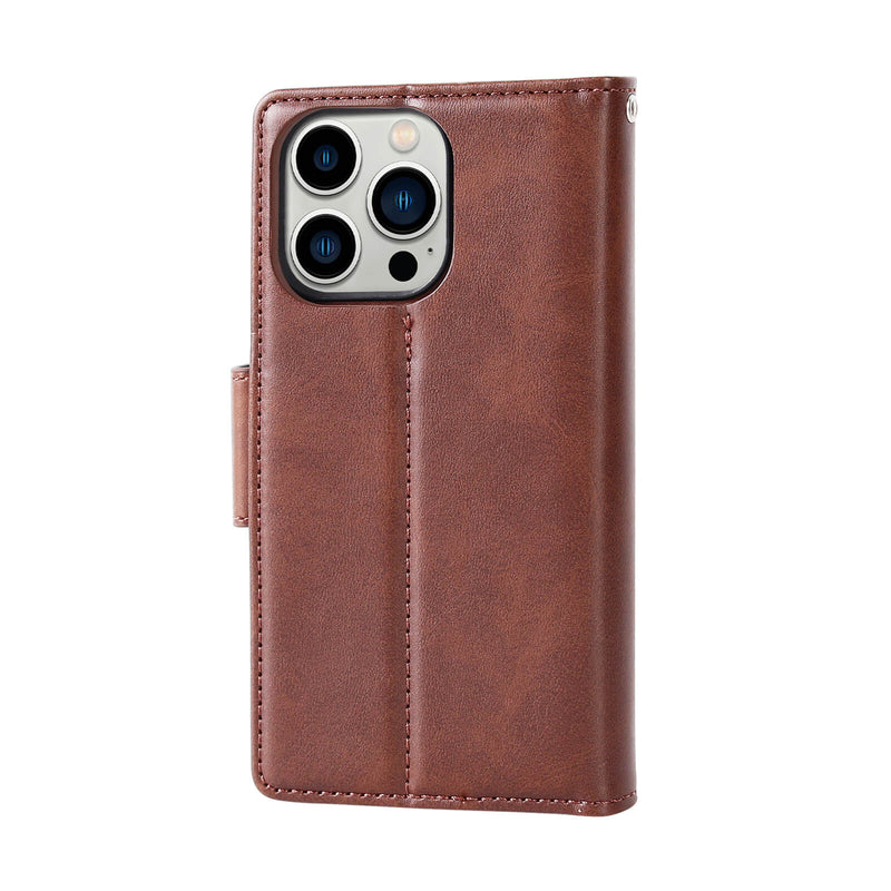 iPhone 12 Mini Luxury Hanman Leather 2-in-1 Wallet Flip Case With Magnet Back