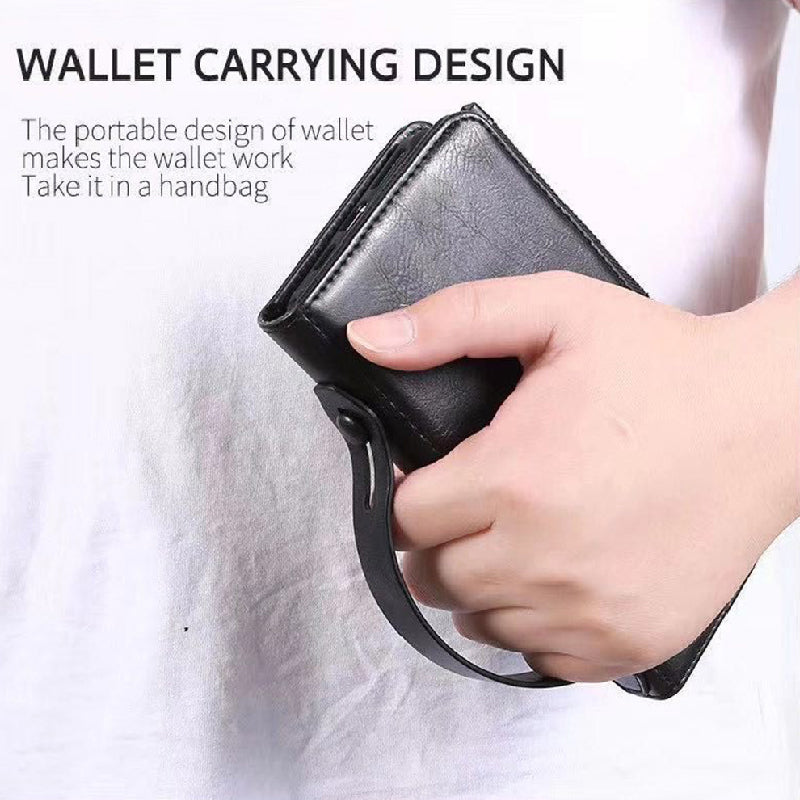 Samsung  Galaxy Note 20 JDK Genuine Leather Wallet Carrying Phone Case with Magnetic Back