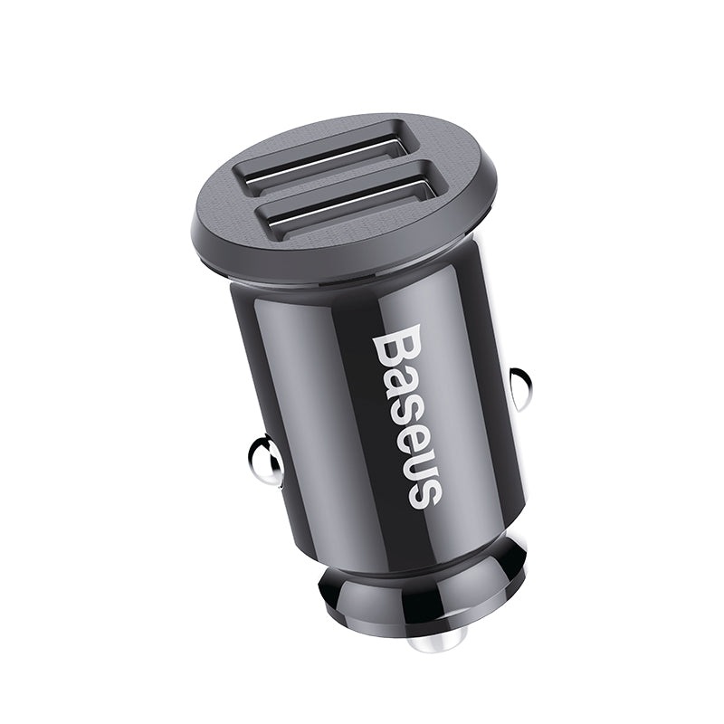 Baseus Grain Car Charger (Dual USB 5V 3.1A ) Black