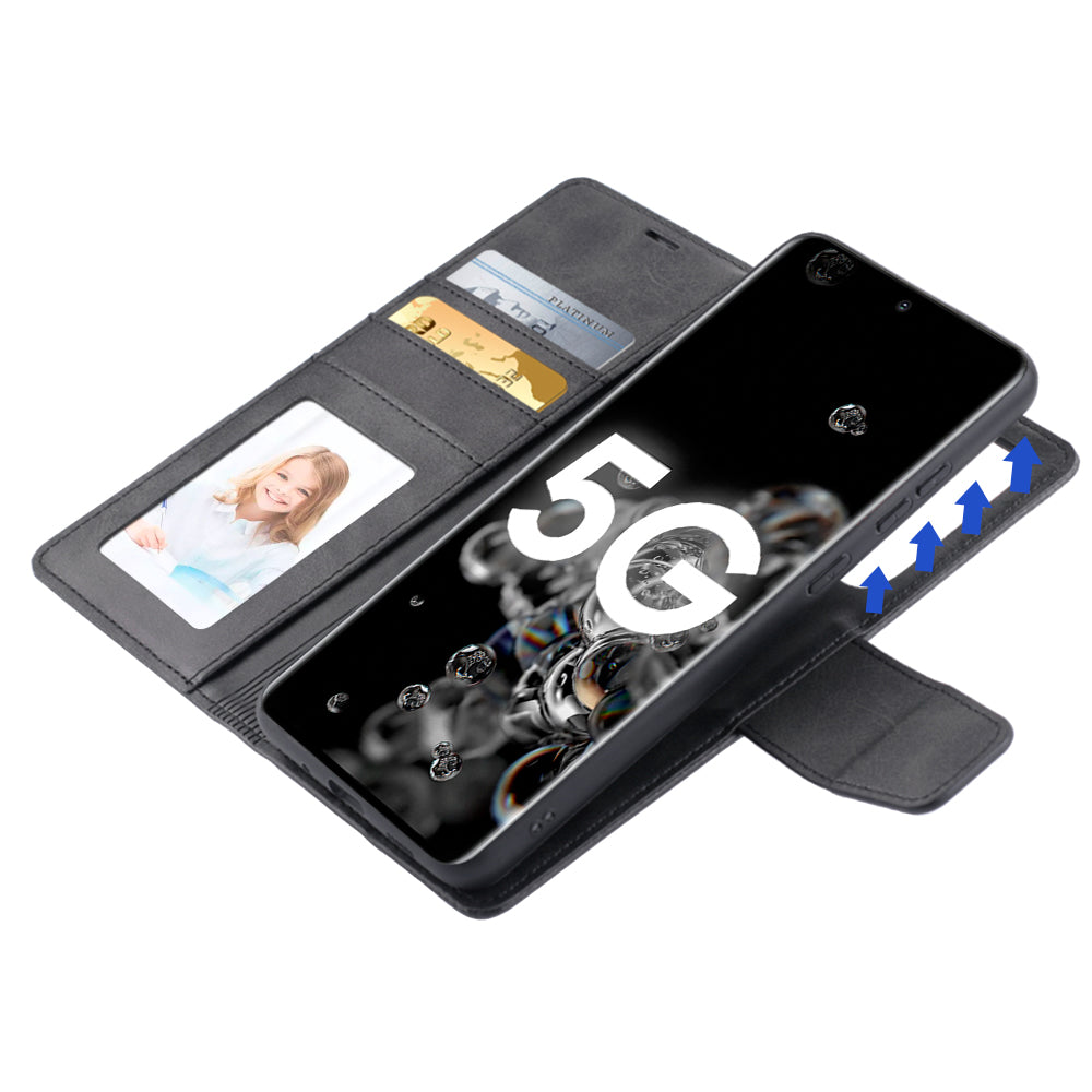 Samsung S22 Luxury Hanman Leather 2-in-1 Wallet Flip Case With Magnet Back