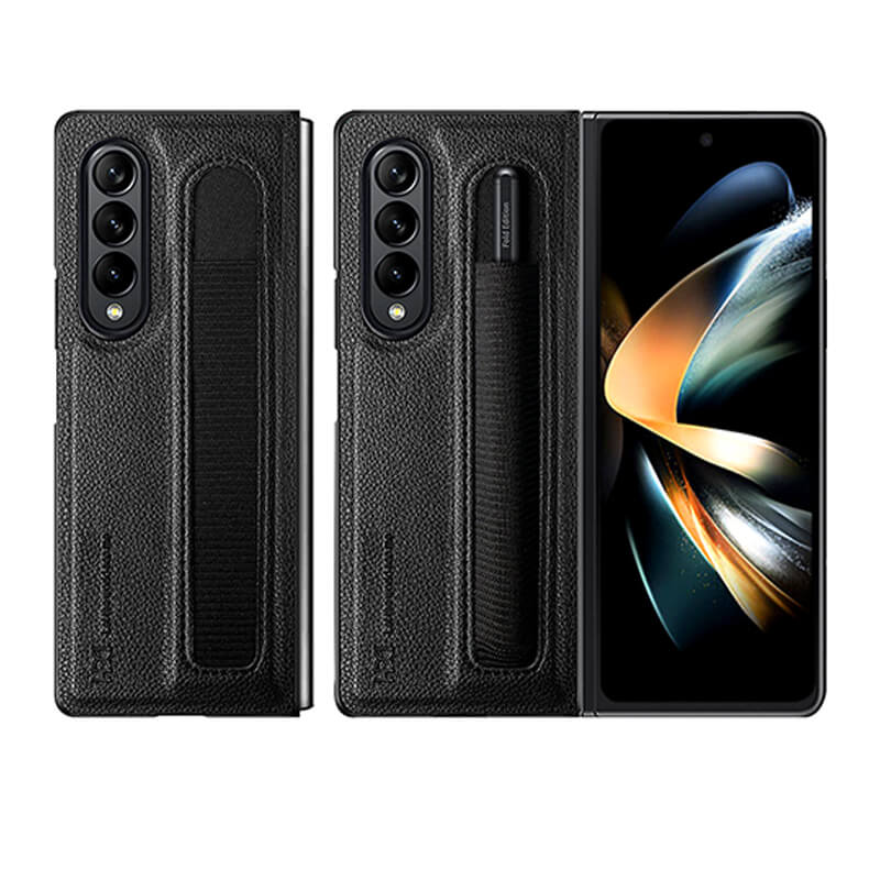 Samsung Galaxy Z Fold 4 HDD Classic Versatile Leather Phone Case with Pen Slot