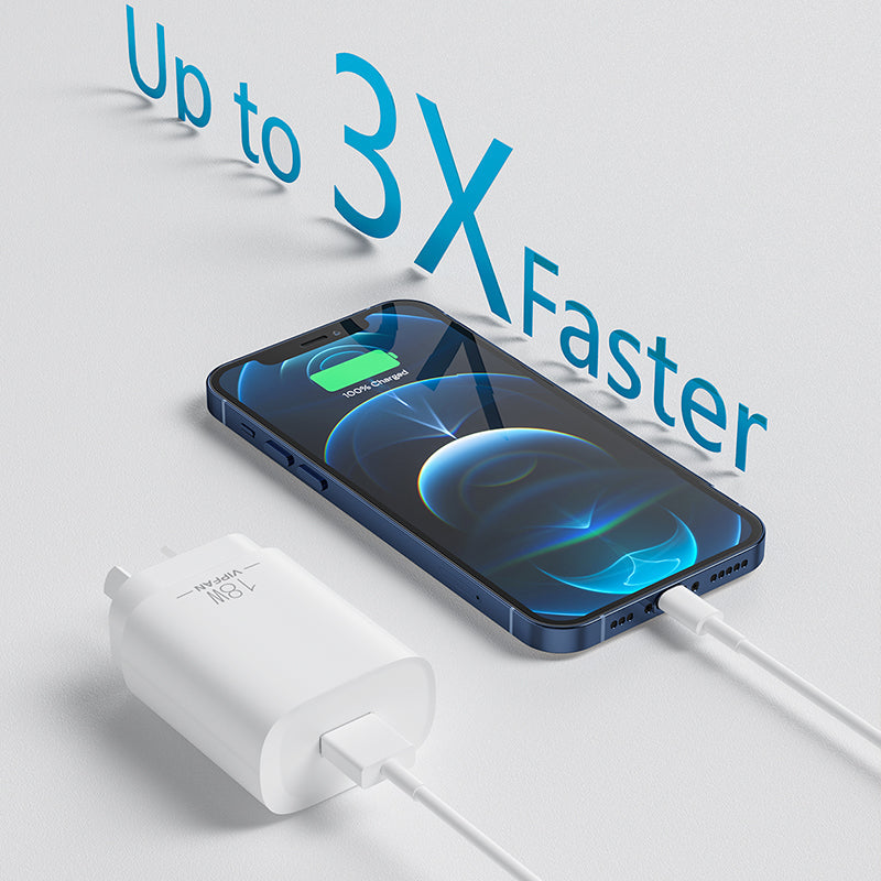 VFAN 18W QC3.0 Fast Charge USB Wall Charger AU4
