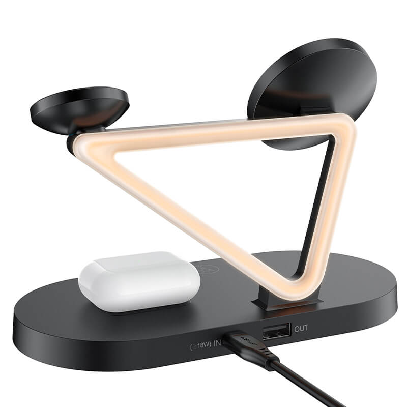 Acefast 3-IN-1 Wireless Charging Holder with LED Ambient Light E9