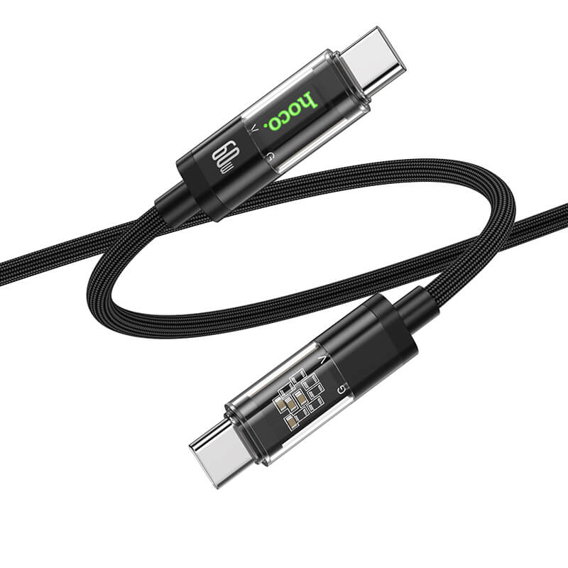 hoco. Transparent Discovery Edition 60W charging data cable for Type-C to Type-C U116