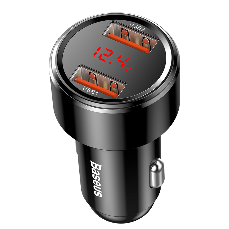 Baseus Digital Display (Type-C PD+QC) Intelligent Dual Quick Car Charger C20C