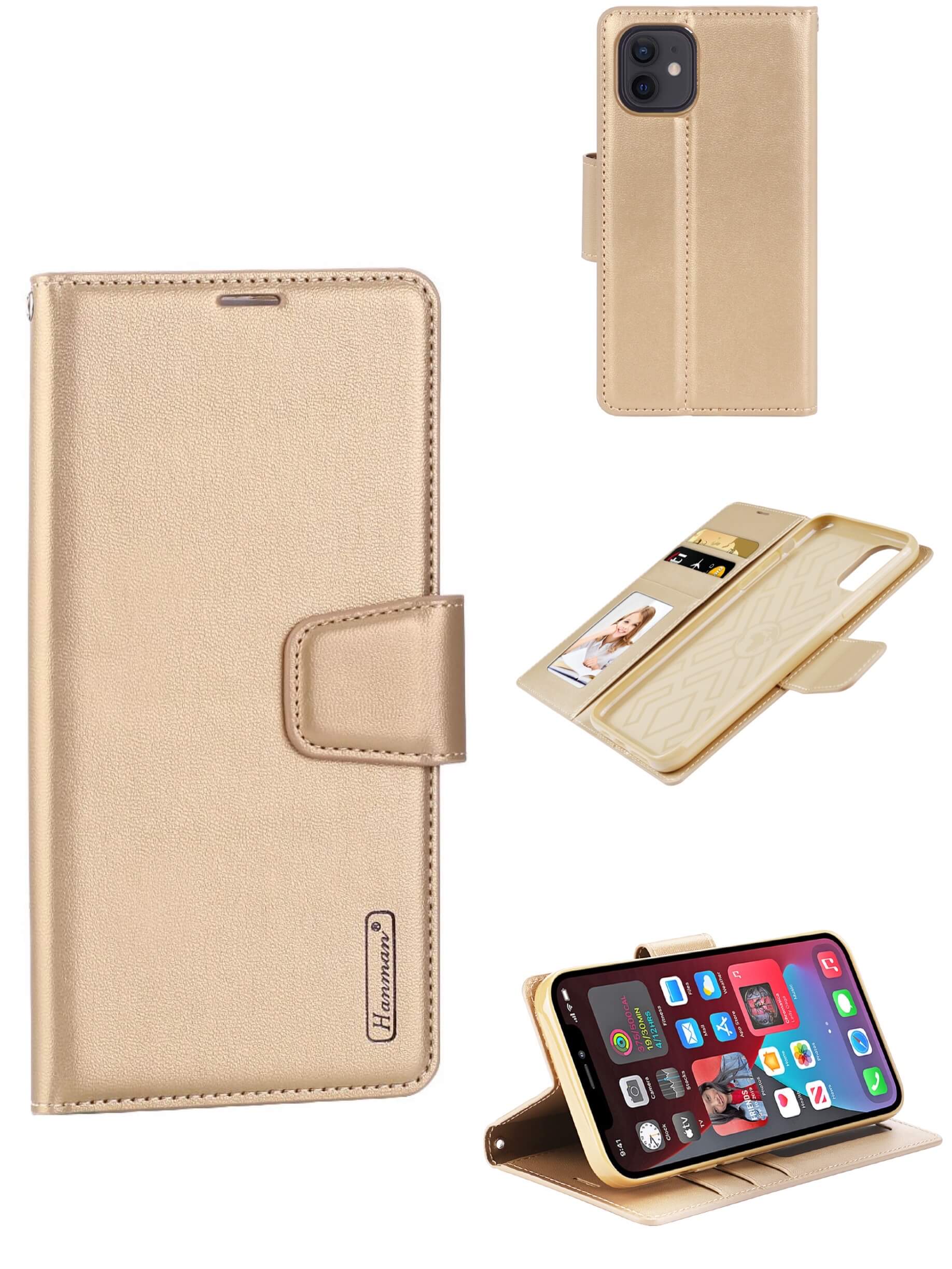 iPhone 12/12 Pro Luxury Hanman Leather Wallet Flip Case
