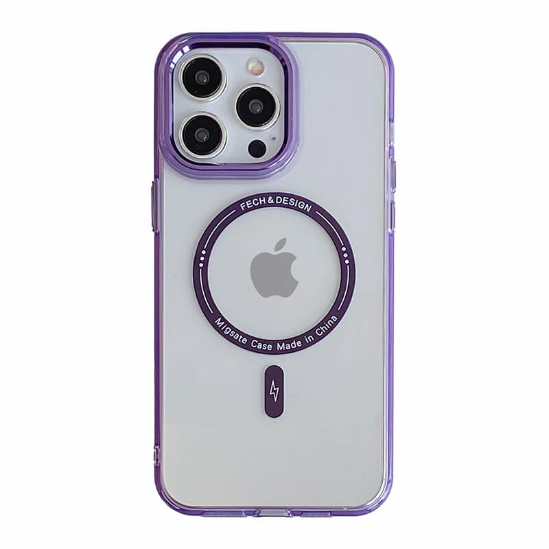 iPhone 15 Pro AllureEyes Colorful Frame Transparent Phone Case with Magsafe